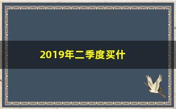 “2019年二季度买什么股票最好